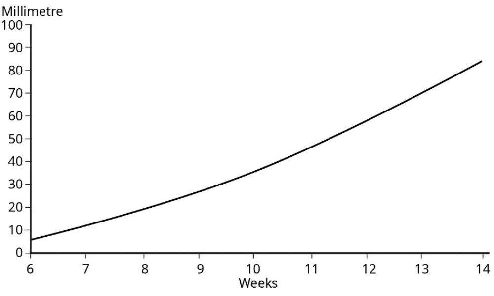 Graph showing crown-rump length