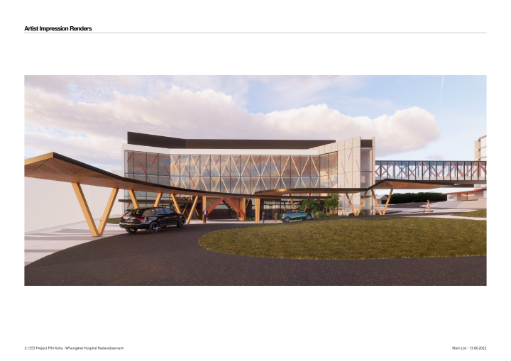 Artist impression renders of the Whangārei Hospital Redevelopment