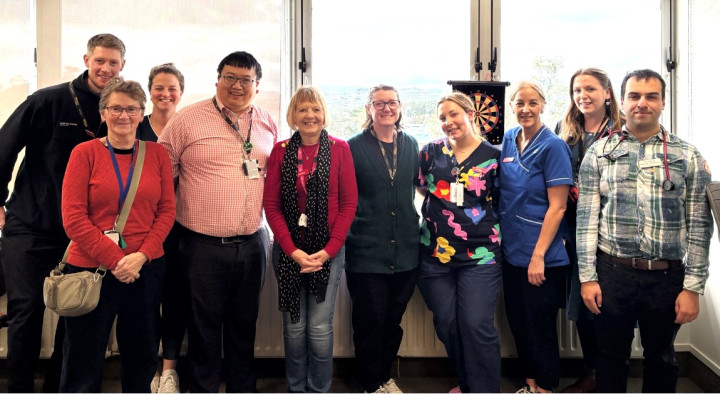 Dr Brendan Ng (4th from left) with other members of the stroke team