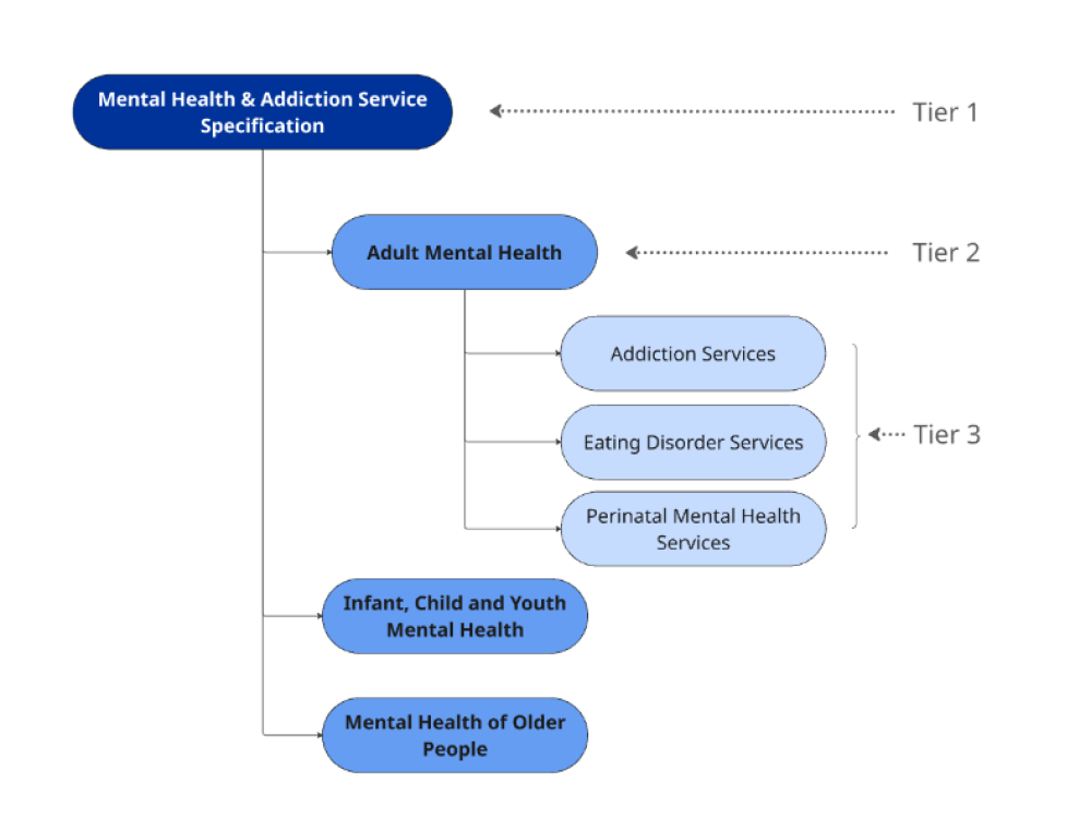 diagram showing services in tier 1, 2, 3