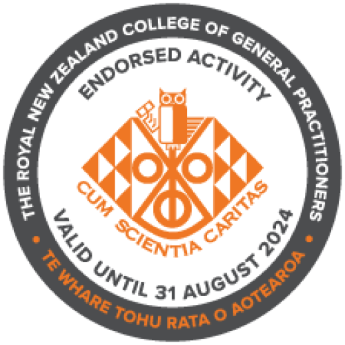Cresy with insignia of the RNZGP to note endorsed College learning activities.
