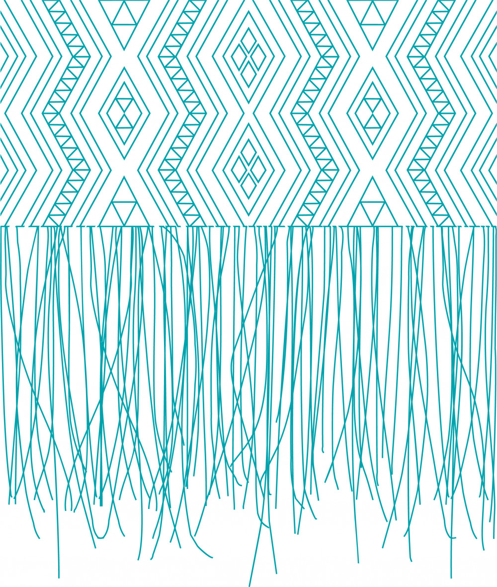 An illustration of the tohu pattern used by Te Whatu Ora to represent 'the weaving of wellness'.