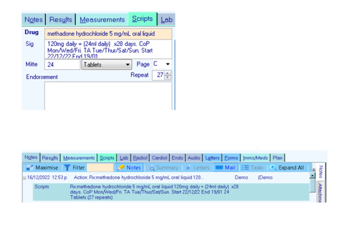 A screenshot of data entering on NZePS