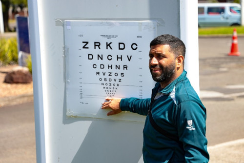 Bringing eye care to the community, Orthoptist Hamza Ali specialises in eye movement disorders at the Waikato Hospital Eye Department. Photo credit: Pou Digital